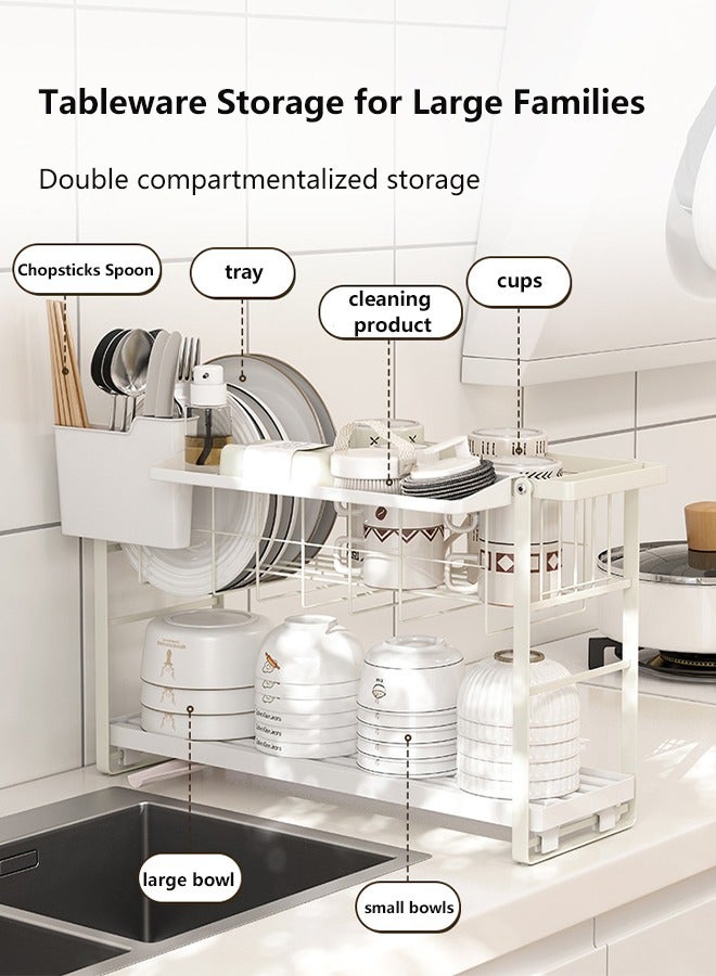 general Kitchen Double Shelf Hot Dish Storage Dish Drainer Multi-functional Drainage Dish Holder - Image 4