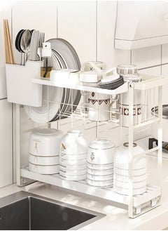 General Kitchen Double Shelf Hot Dish Storage Dish Drainer Multi-functional Drainage Dish Holder  - Image 2