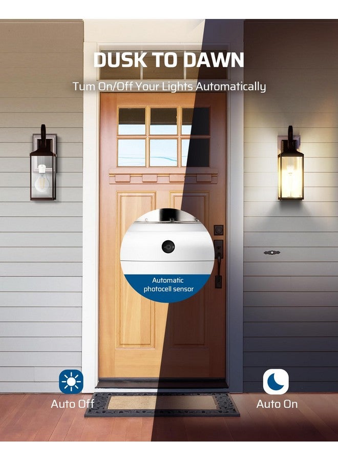 ديوينويلز مقبس مستشعر إضاءة DEWENWILS لتركيبات الإضاءة، مقابس إضاءة أوتوماتيكية من الغسق إلى الفجر، متوافق مع المصابيح المتوهجة/CFL/LED/هالوجين، عبوة من قطعتين - Image 2