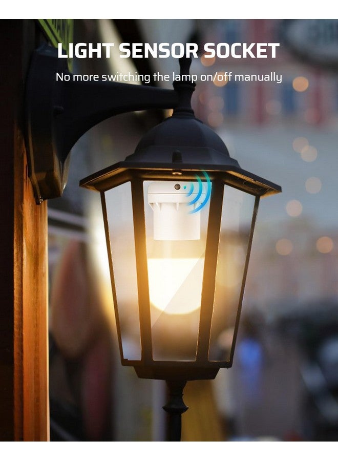 ديوينويلز مقبس مستشعر إضاءة DEWENWILS لتركيبات الإضاءة، مقابس إضاءة أوتوماتيكية من الغسق إلى الفجر، متوافق مع المصابيح المتوهجة/CFL/LED/هالوجين، عبوة من قطعتين - Image 1