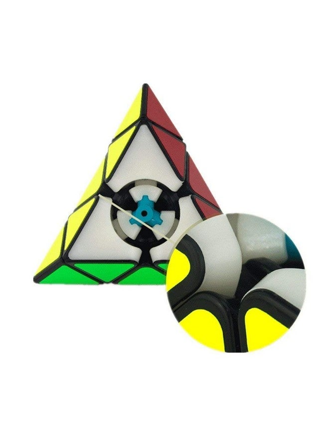 ماياترا مكعب هرمي YJ Pyraminx من Mayatra's 3x3 مكعب لغز مثلث عالي السرعة، أسود - Image 2
