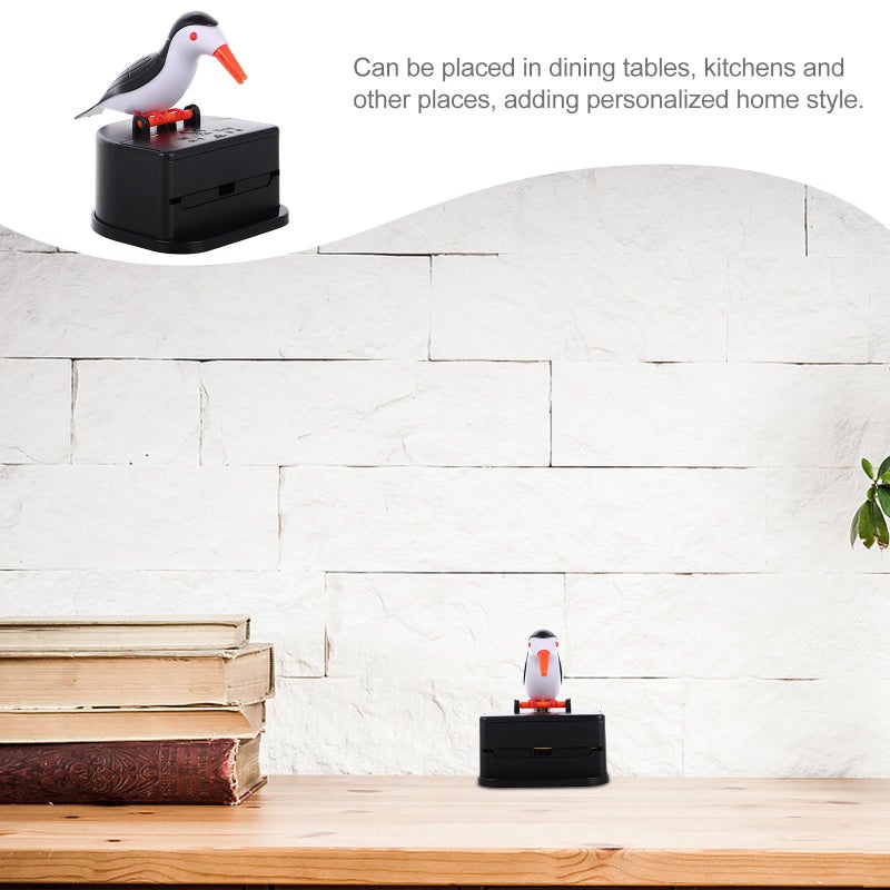 Automatic Wood Toothpick Dispenser With Dark Feather Pattern Telescopic Kitchen Accessory - Image 5