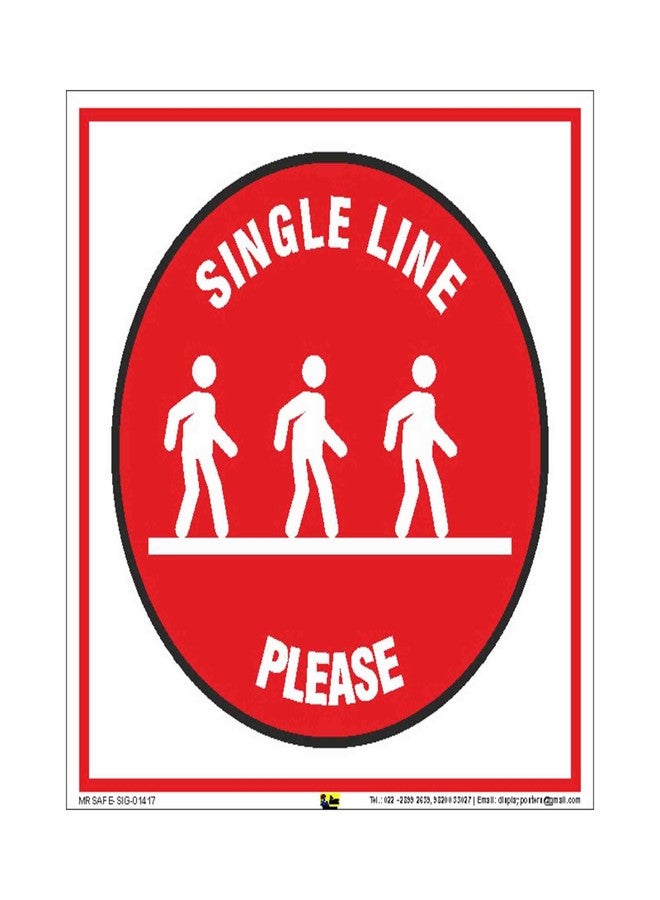 Mr. Safe - Single Line Please - Maintain Distance in Queue - Floor Signs for Queues - Social Distancing Signs in PVC Sticker 8 Inch X 8 Inch - Image 1