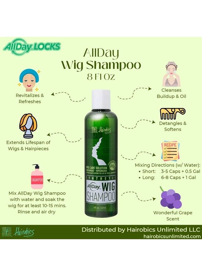 AllDay Locks AllDay Synthetic Wig Shampoo | Revitalizing and Refreshing | Cleanses & Extends Lifespan of Wigs & Hairpieces | Soft and Fresh Feeling, Grape Scent | 8 oz - Image 4