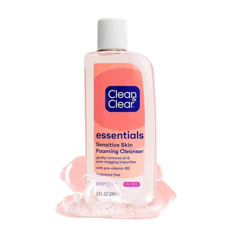 Clean & Clear ESSENTIALS Foaming Facial Cleanser, 8 Ounce (Pack of 2) - Image 1
