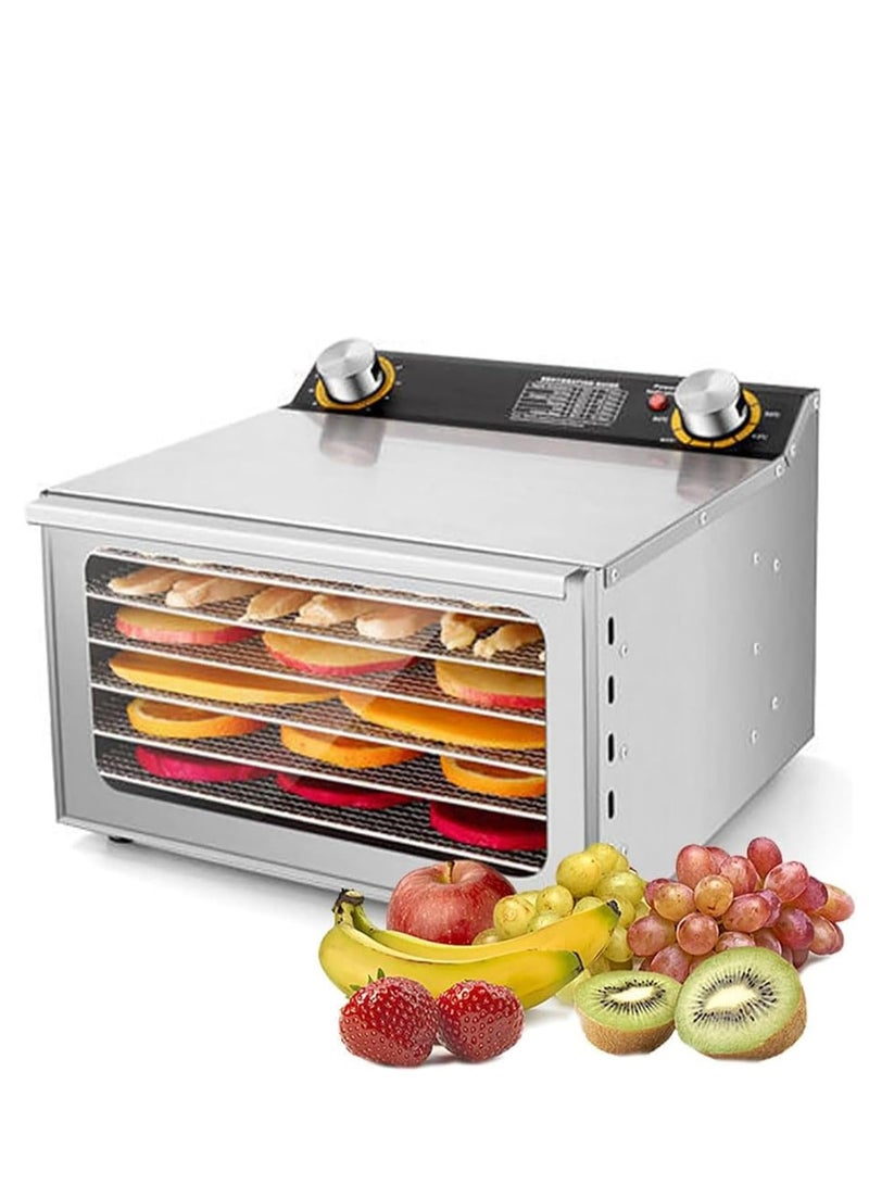 جوي لينك ماكينة تجفيف الطعام، 6 صواني من الفولاذ المقاوم للصدأ مجفف مجفف مجفف مع مؤقت 12 ساعة ومؤقت 95 درجة فهرنهايت - 194 درجة فهرنهايت للتحكم في درجة الحرارة للحوم البقر المتشنجة واللحوم والفواكه والأعشاب والخضروات ومجفف حلوى الحيوانات الأليفة - Image 1