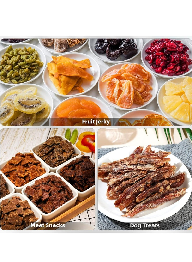 جوي لينك ماكينة تجفيف الطعام، 6 صواني من الفولاذ المقاوم للصدأ مجفف مجفف مجفف مع مؤقت 12 ساعة ومؤقت 95 درجة فهرنهايت - 194 درجة فهرنهايت للتحكم في درجة الحرارة للحوم البقر المتشنجة واللحوم والفواكه والأعشاب والخضروات ومجفف حلوى الحيوانات الأليفة - Image 4