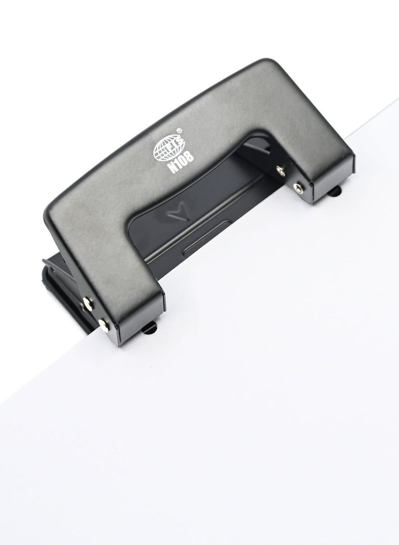 FIS  2-Holes Metal Punch 8 Sheets 0.8 mm, 8 cm apart hole size 5.5 mm, mini  Size, Black -FSPUN108BK - Image 4