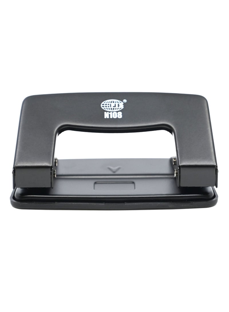 FIS  2-Holes Metal Punch 8 Sheets 0.8 mm, 8 cm apart hole size 5.5 mm, mini  Size, Black -FSPUN108BK - Image 2