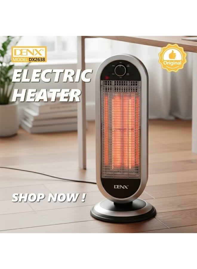 Denx 900W Portable Electric Heater with Temperature Control and Overheat Protection – Safe and Practical Design DX2638 - Image 1