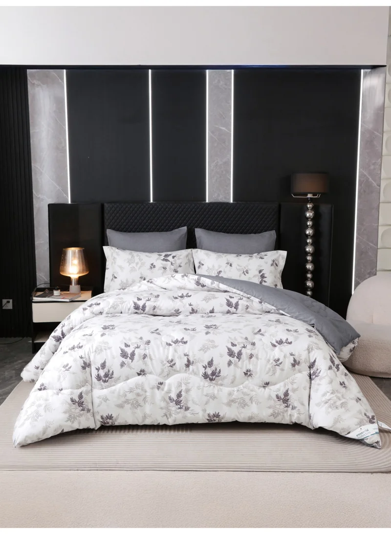 Donetella 6-Pcs Printed King Comforter Set | Fits 200x200 cm Size Bed | Soft Brushed Microfiber | Reversible Printed Comforter | 350 GSM Down Alternative Fill