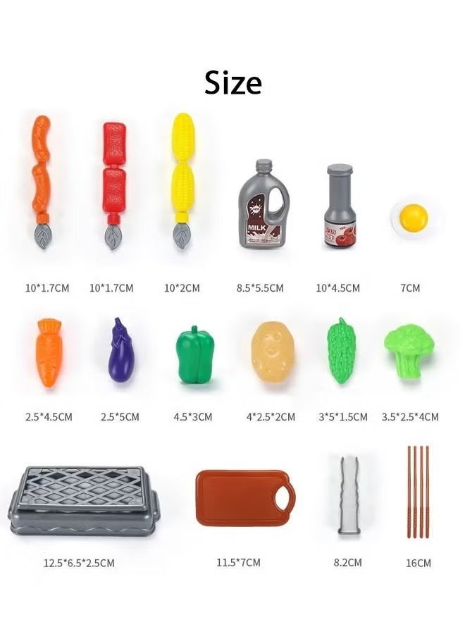 Kids Kitchen Playset,Pretend Play Kitchen Toys with Music Effect，54-Piece Toddler Kitchen Playset with Cookware Pots and Pans,Realistic Mini Simulation Kitchen with Toy Food Cookware Accessories,Chef Pretend Play Set for Boys and Girls 3+ Years Old,Safe  Educational Cooking Toy for Imaginative Role Play - Image 3