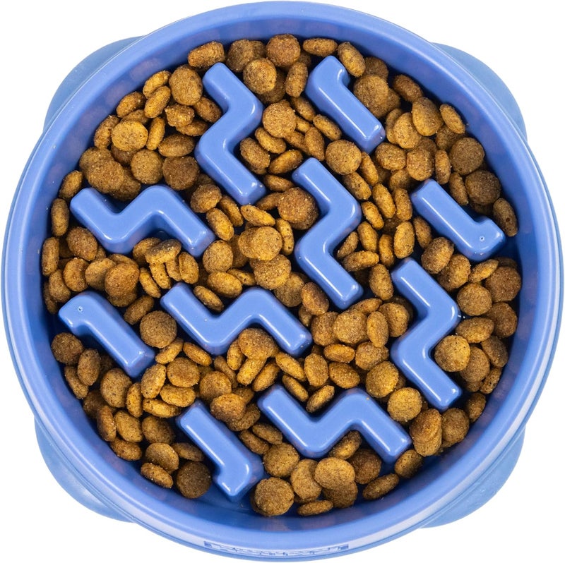 اوتورد هاوند وعاء التغذية البطيئة الصحي للكلاب Fun Feeder Slo-Bowl، صغير، أزرق - Image 1