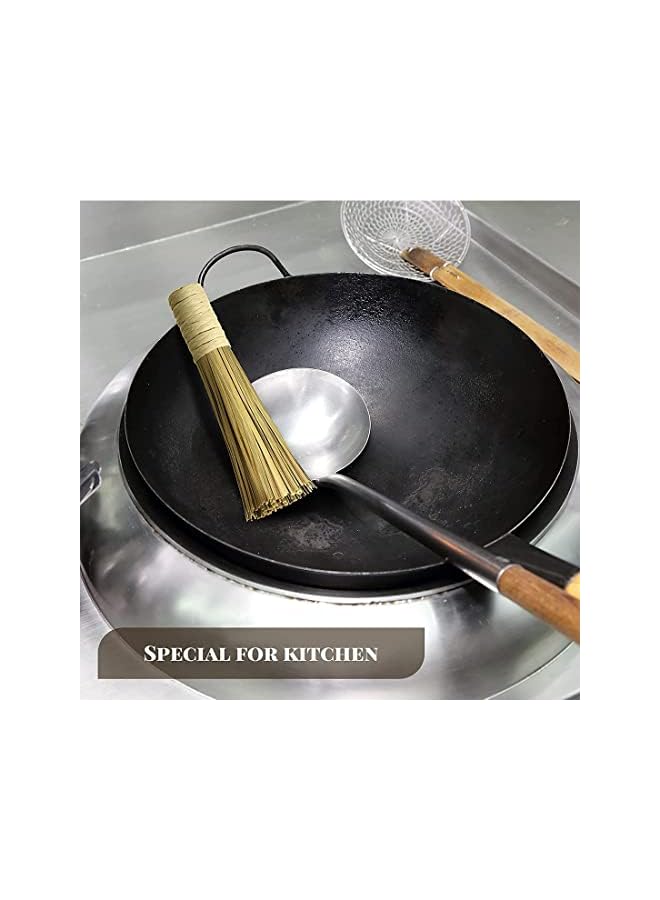 promass Wok Brush 12 Inches, Bamboo Scrub Brush, Cleaning Whisk, Kitchen Cleaning Brushes, Bamboo Pot Scraper Scrubber, Dish Pan Brush for Cooking Skillet Grill Utensils Scrubbing Cleaning 4 Pack - Image 3