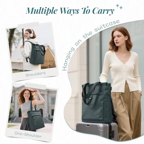 GOLF SUPAGS Convertible Laptop Backpack for Women Casual Daypack Notebook Tote Bag for Work College Travel Leisure Atrovirens - Image 3