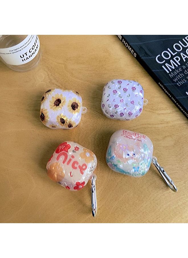 For SamsungBuds2 Pro Live FE Bluetooth Headset Protective Cover Floral Shell Stone Pattern Soft Case Solid Color-Color:Shell Pattern Soft Shell-get Rich (with Hook)-Model:For SamsungBuds2/buds2 Pro/buds Live/buds Pro/buds FE Headphone Case