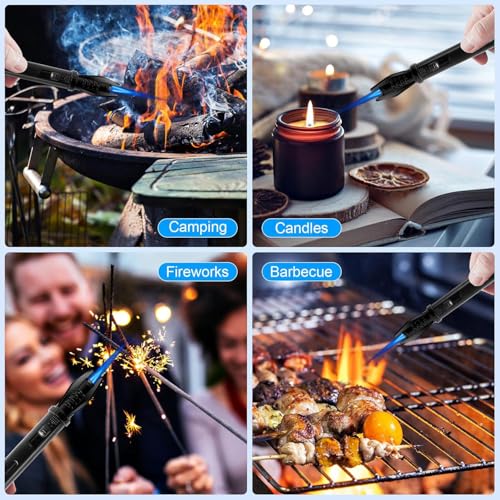 AlpCraft Camping Mini Torch Lighter EDC Windproof Small Lighters with Visual Window Refillable Gas Pocket Tactical Jet Flame for Hiking Survival Kitchen Grill Fireplace Home Candle BBQ, 5" (Without Butane) - Image 4