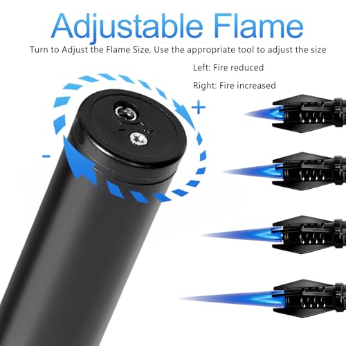 AlpCraft Camping Mini Torch Lighter EDC Windproof Small Lighters with Visual Window Refillable Gas Pocket Tactical Jet Flame for Hiking Survival Kitchen Grill Fireplace Home Candle BBQ, 5" (Without Butane) - Image 2