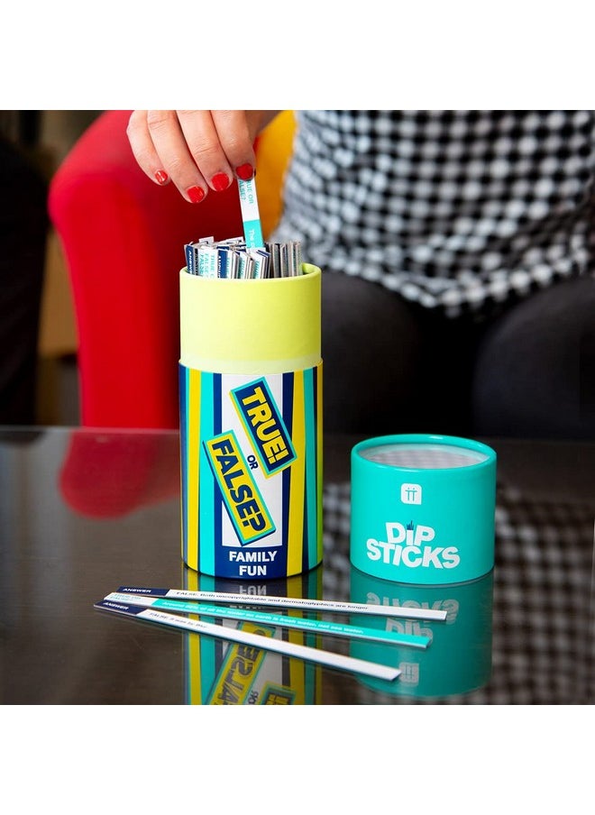 Talking Tables Talking Tables Dipsticks True or False Trivia Quiz Game for Kids and Adults | Questions for Whole Family, Present, Stocking Stuffer,Blue,Game-DIP-TRUEFALSE  - Image 2