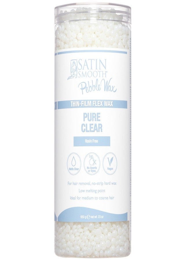 Satin Smooth Pure Clear Pebble Hard Wax Beads – Thin-Film Stripless Hair Removal Wax for Face & Body, Brazilian Waxing, Medium to Coarse Hair, 23 oz - Image 1
