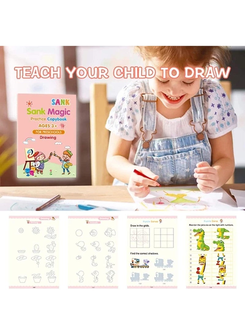 Magic Book Reusable Exercise Book Magic Workbook for Kids Help your child learn coloring and drawing in a fun and interactive way with the Magic Workbook, specially designed for ages 3+. The magic ink disappears after a while, meaning the workbook can be reused many times! It develops writing, repetition, and concentration skills in a fun way. Perfect for nursery and preschool children! - Image 2