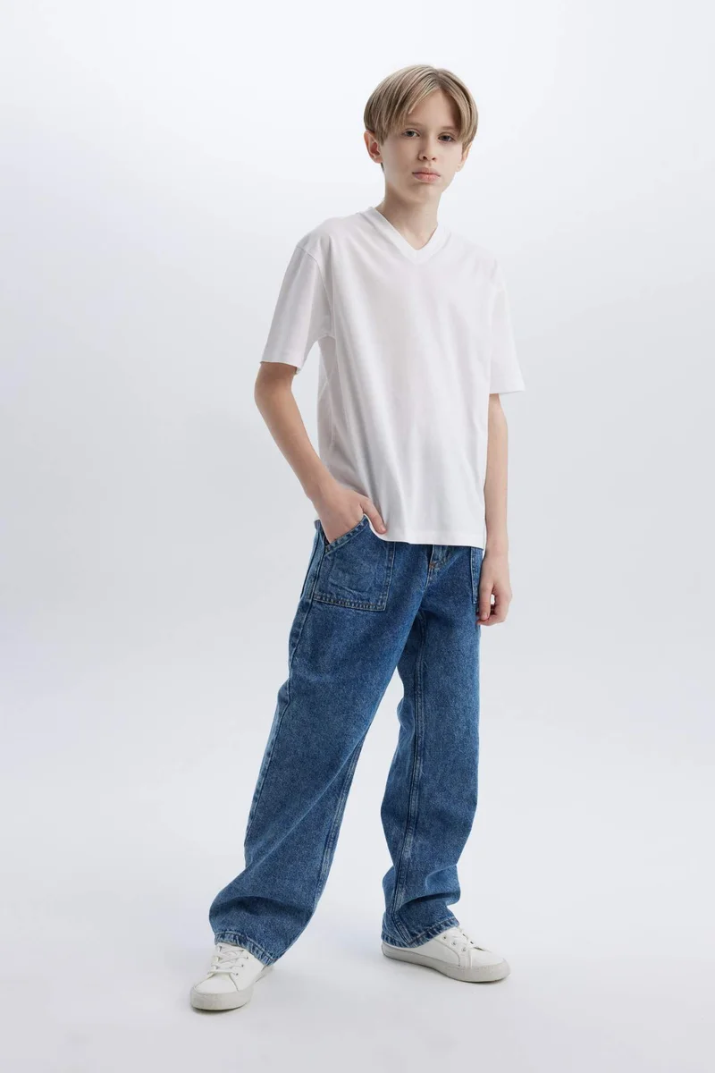 DeFacto Boy Regular Fit V Neck Short Sleeve T-Shirt
