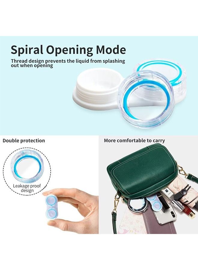 6 Pcs Contact Lens Cases Set with Holder, Portable Contact Lenses Cases with Tweezers Remover Tool Solution Bottle, Contacts Soak Storage Container Kit for Travel Home (Colorful) - Image 4