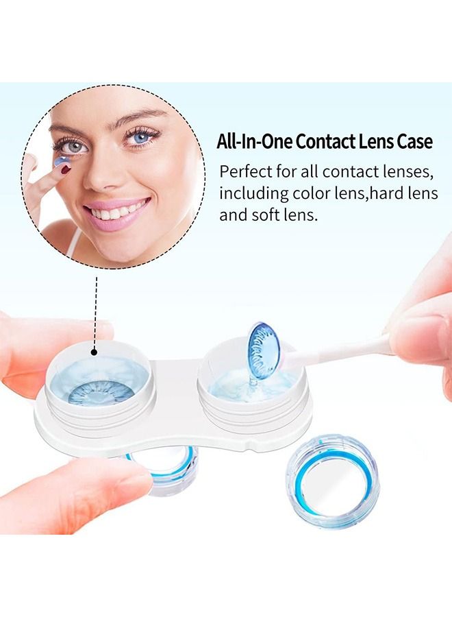 6 Pcs Contact Lens Cases Set with Holder, Portable Contact Lenses Cases with Tweezers Remover Tool Solution Bottle, Contacts Soak Storage Container Kit for Travel Home (Colorful) - Image 3