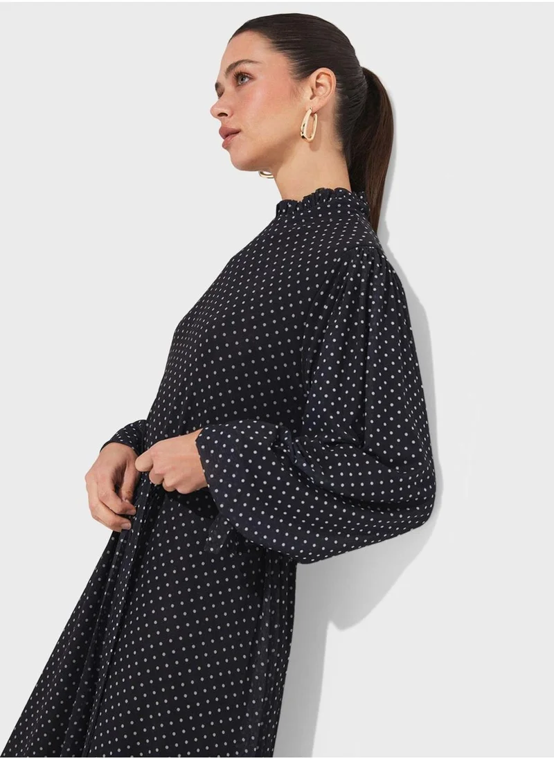 JUNE Polka Dot Maxi Dress