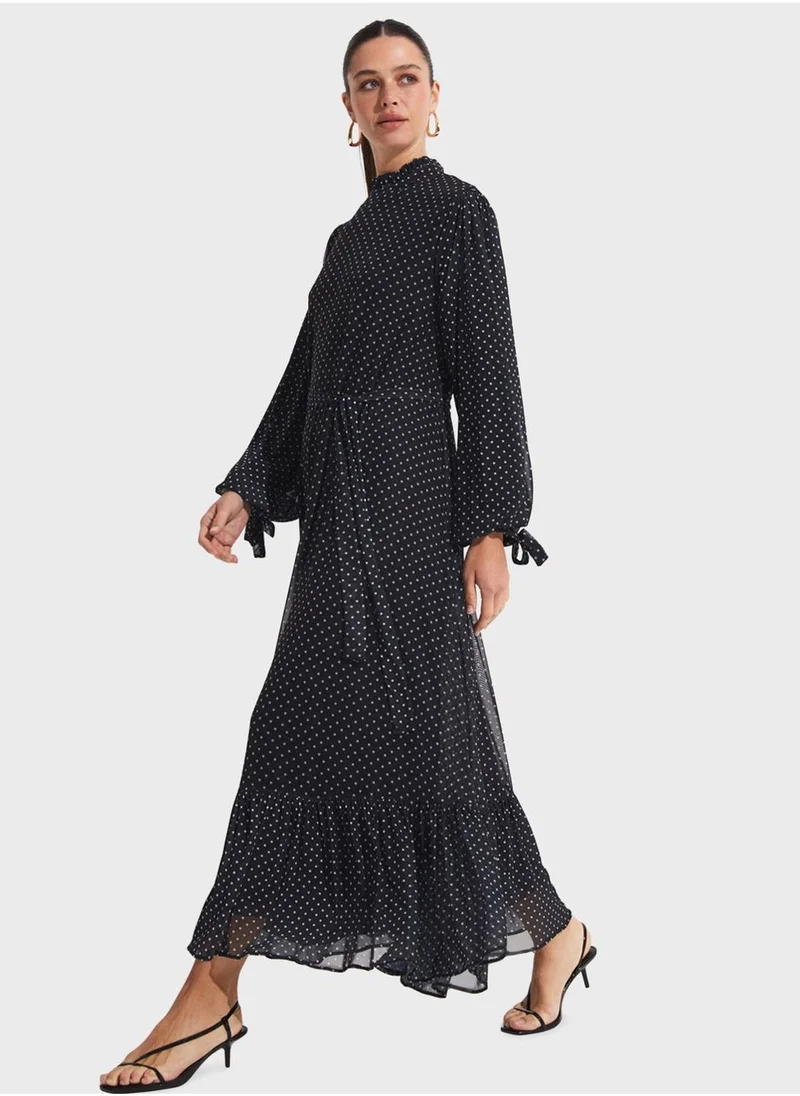 JUNE Polka Dot Maxi Dress