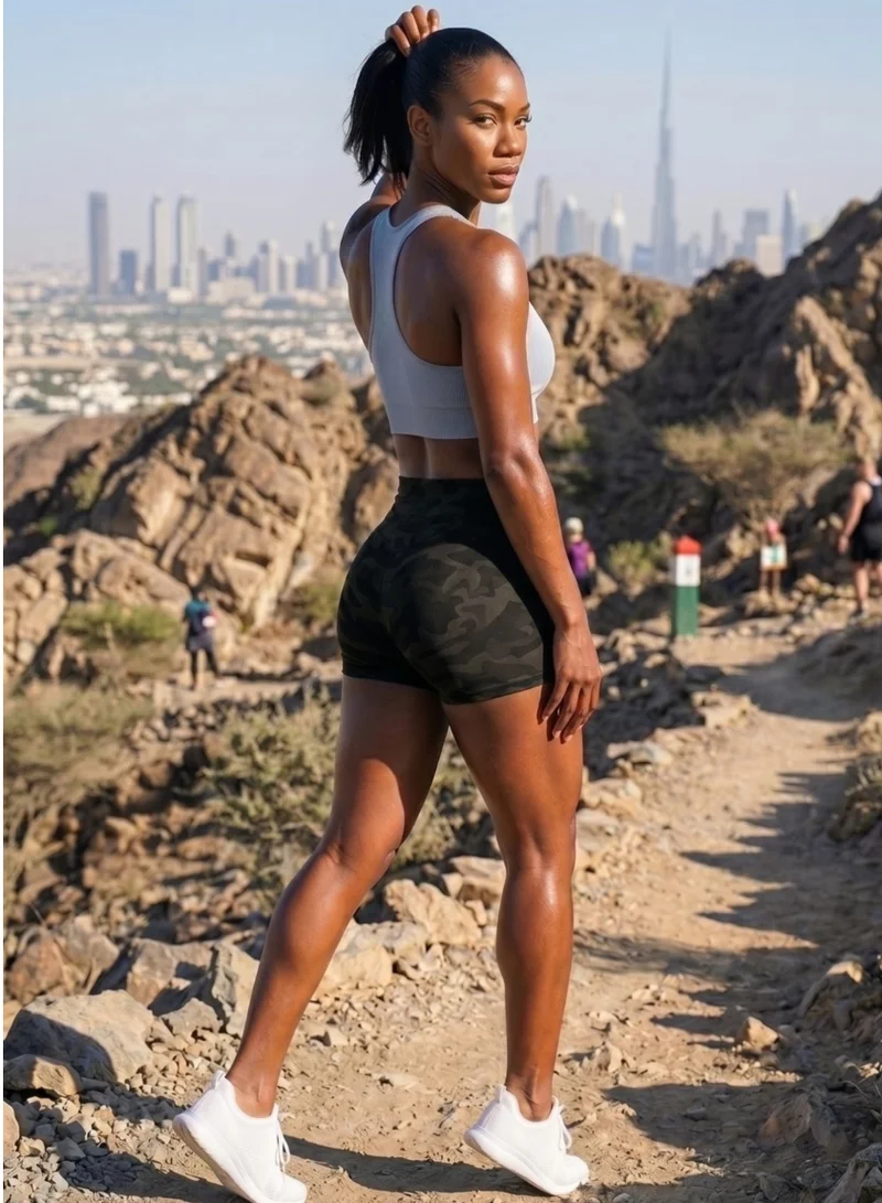 THUGFIT  Thugfit High Waisted Black Camo Shorts for Women | Best Price UAE