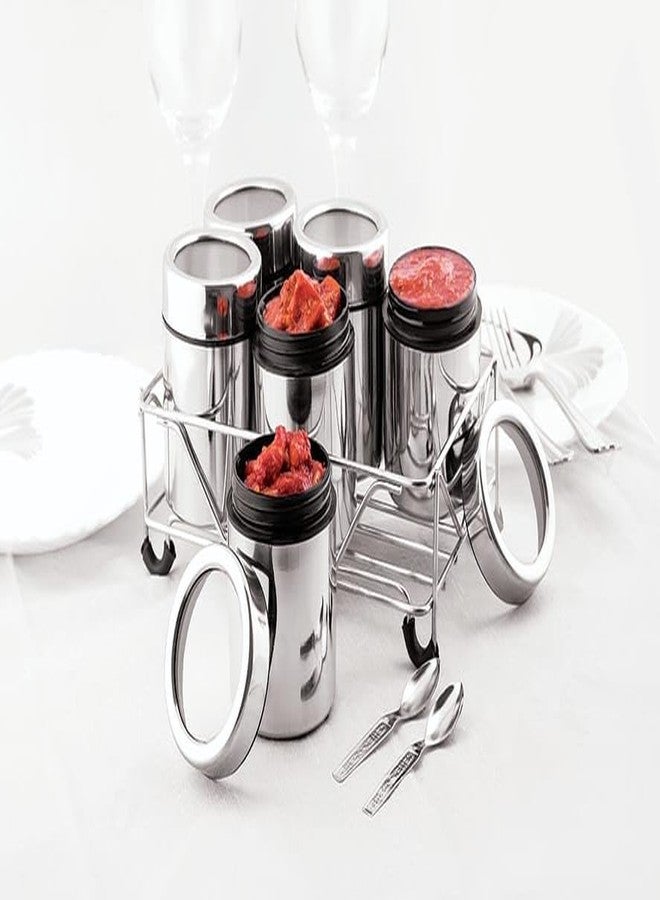 AMBA'R Kitchenware 6PCS Stainless Steel Masala Dabba,Spice Container, Kitchen Jars and Containers, Storage Container Set OF 6 - Image 1
