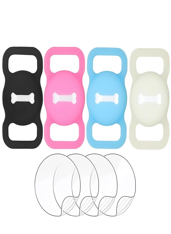 KJGLRSQH Pet Silicone Protective Case for Apple Tag, Dog Cat Collar Loop Anti-Lost Locator GPS Finder Adjustable Anti-Lost Locator Airtags for Children Elderly Bags,Luminous Noctilucent Night Glow 4 Pack