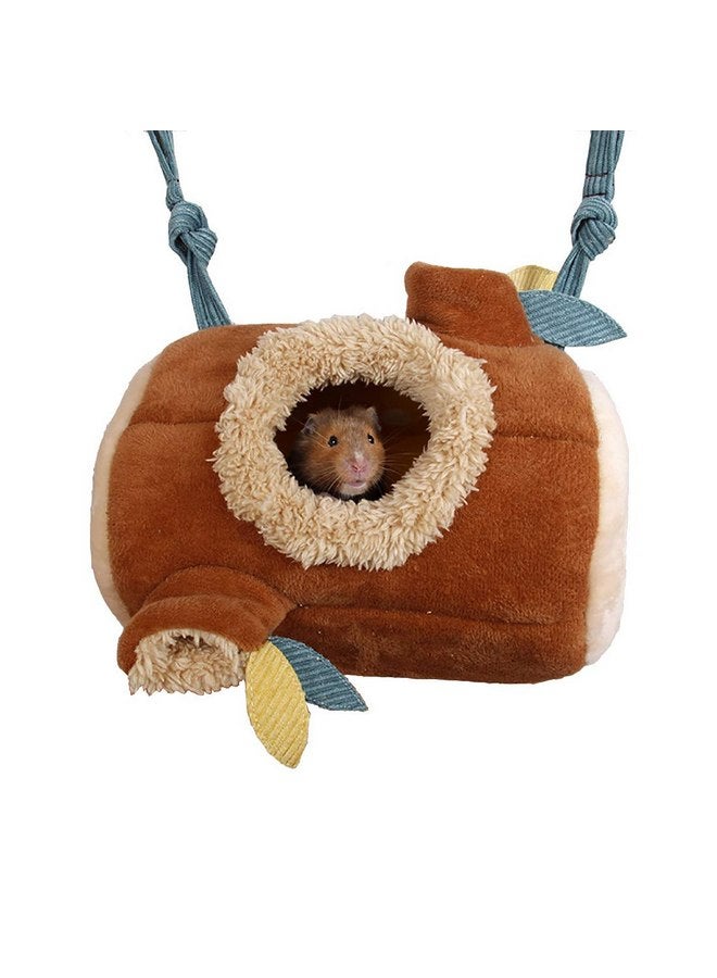 MQ MQ Hamster Hammock Hamster Hanging Bed Hammock Toy Cage Accessories Warm Fleece Nest for Rodents Sugar Glider Guinea Pig (Brown)  - Image 1