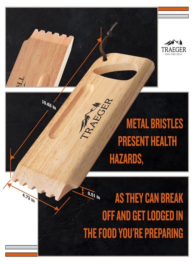 Traeger Grills BAC454 Wooden Grill Scraper - Solid Hardwood Grill Grate Cleaner, Compatible with Pro Series, Ironwood, and Timberline Grills, Safe Bristle-Free Grill Cleaning Accessory - Image 2