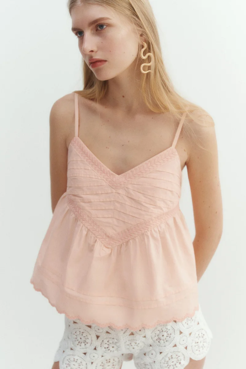 H&M Pintucked strappy top
