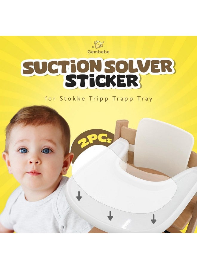 Gembebe Suction Solver Sticker Compatible with Stokke Tripp Trapp Tray Safe Adehisve Placemat Improves Suction Keeps Suction Bowls and Toys Baby High Chair Placemat (2, Peanut Shape) - Image 2