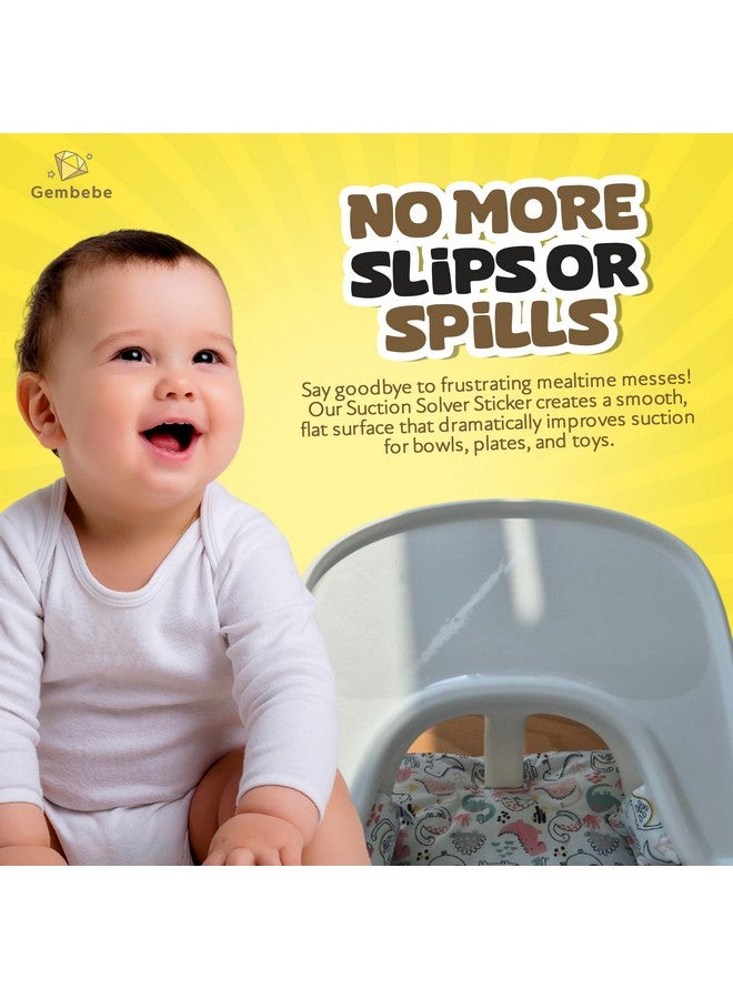 Gembebe Suction Solver Sticker Compatible with Stokke Tripp Trapp Tray Safe Adehisve Placemat Improves Suction Keeps Suction Bowls and Toys Baby High Chair Placemat (2, Peanut Shape) - Image 5