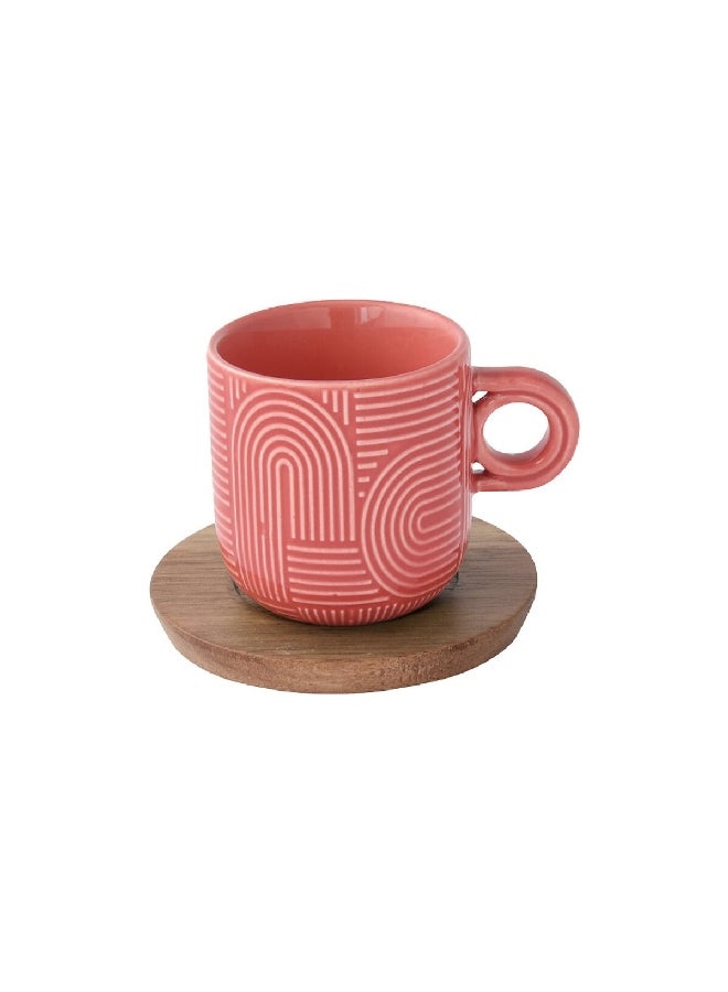 Easy Life 4-Piece Take a Loop Dishwasher Safe Cup and Saucer Set Multicolour 110 ml R1782#TLO5  - Image 4