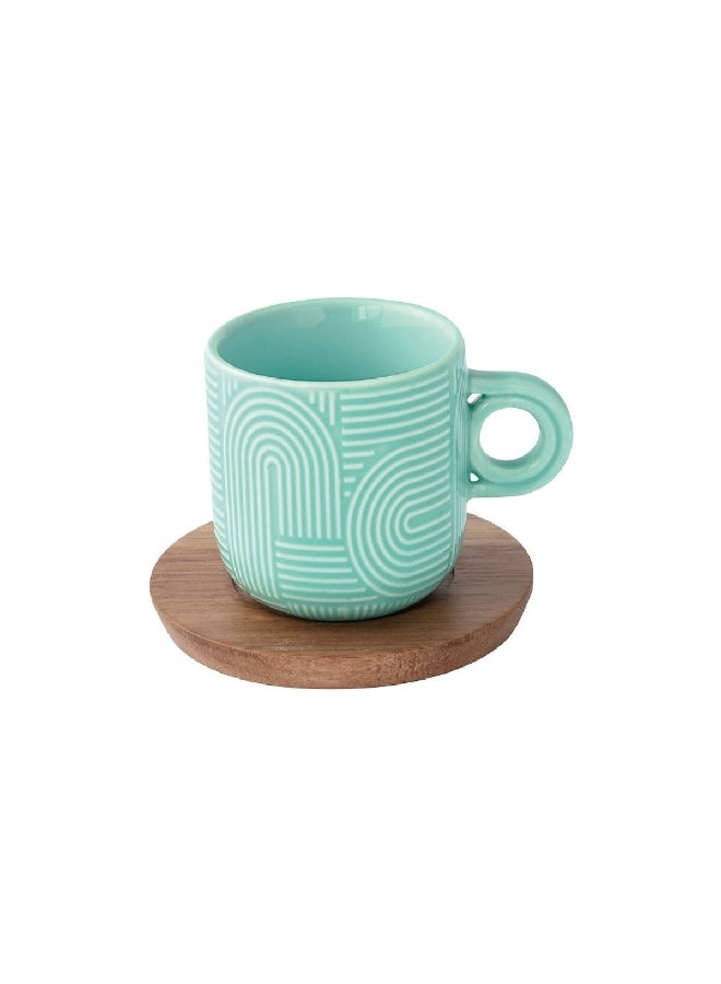 Easy Life 4-Piece Take a Loop Dishwasher Safe Cup and Saucer Set Multicolour 110 ml R1782#TLO5  - Image 3