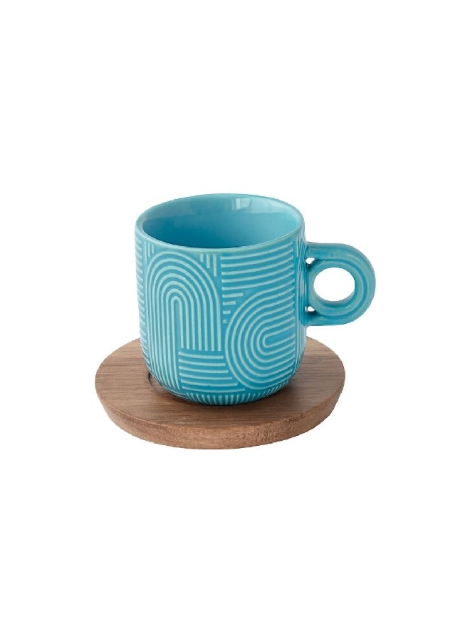 Easy Life 4-Piece Take a Loop Dishwasher Safe Cup and Saucer Set Multicolour 110 ml R1782#TLO5  - Image 2