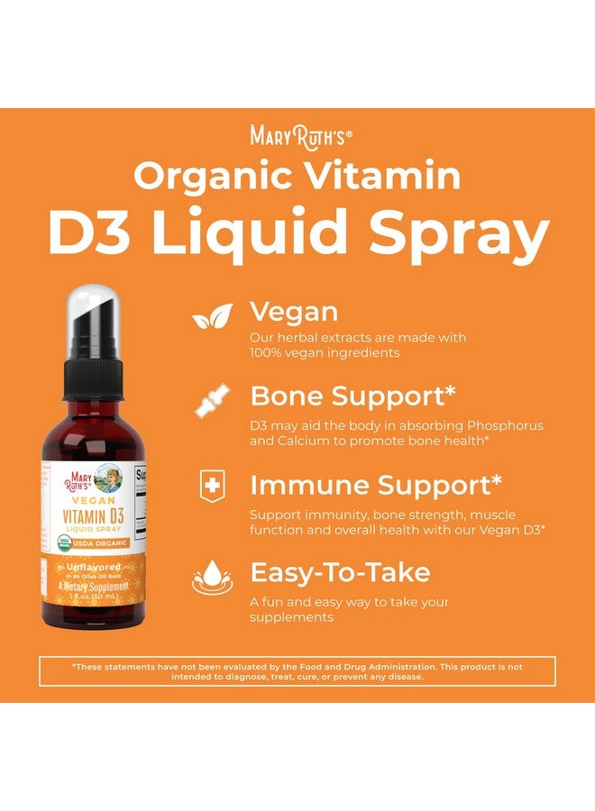 MaryRuth Organics MaryRuth Organics Vitamin D USDA Organic | Vitamin D3 Liquid | Sugar Free | Liquid Vitamin D Spray Immune Support for Adults & Kids | Bone Health | Vit D3 | Vegan | Gluten Free | Non-GMO | 30 Servings  - Image 4