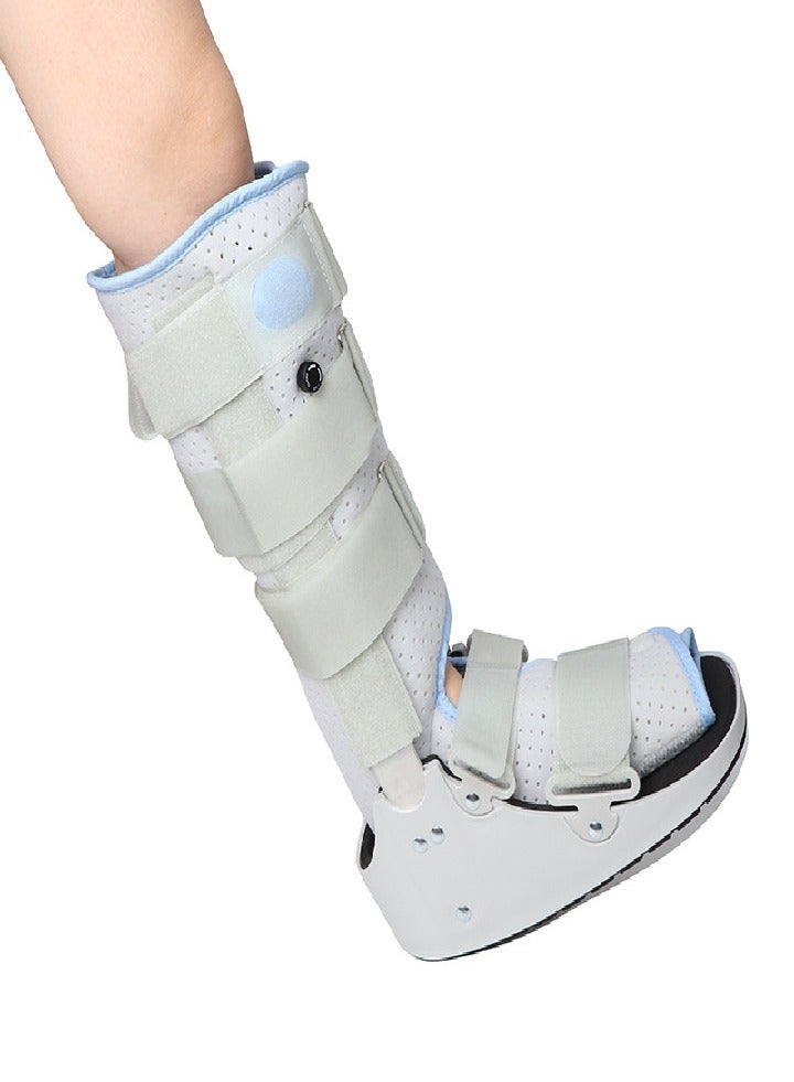 Breathable and comfortable long walking boots fracture boots, air cam walkers, ankle sprain protection boots, adjustable ankle foot boots (light gray) - Image 1