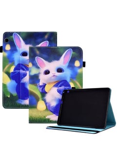 Case Cover For Huawei MediaPad T5 Colored Drawing Stitching Elastic Band Leather Tablet Case Cute Rabbit