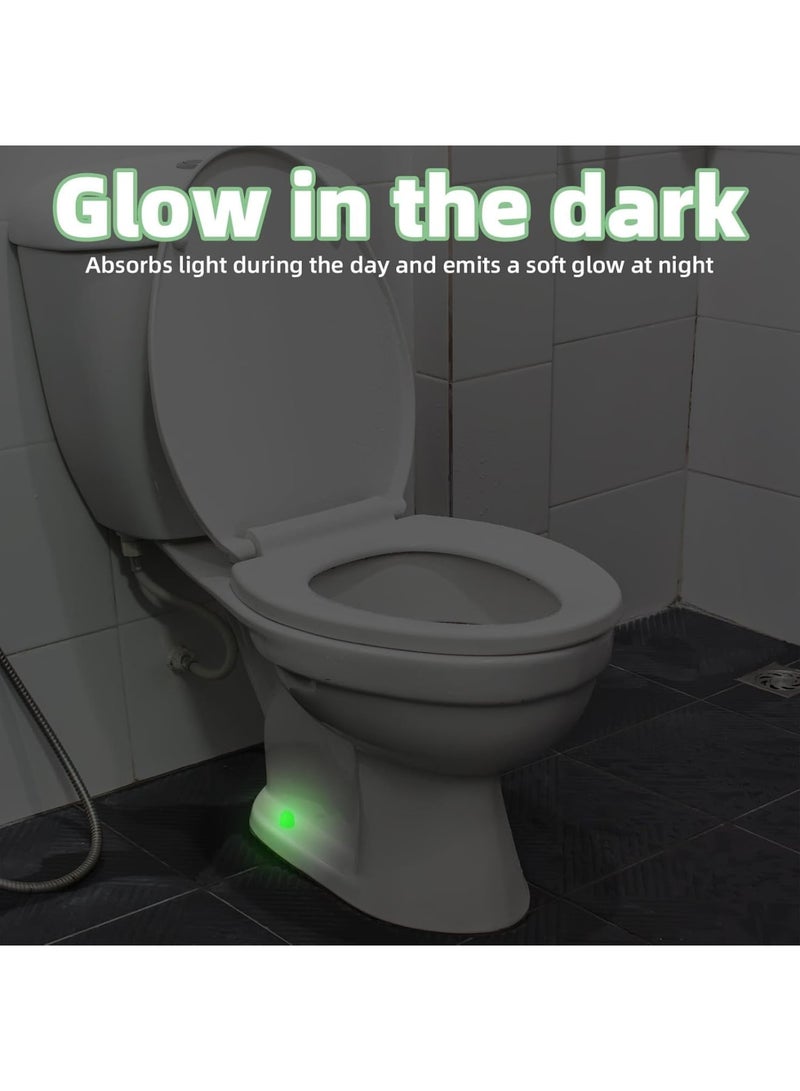 سيوسي Toilet Bolt Covers 8pcs, Universal Plastic Luminous Floor Screw Caps with 4 Gaskets, Glow in The Dark Decorative Bathroom Replacement Parts for Most Standard Toilet Bolts, Green - Image 3