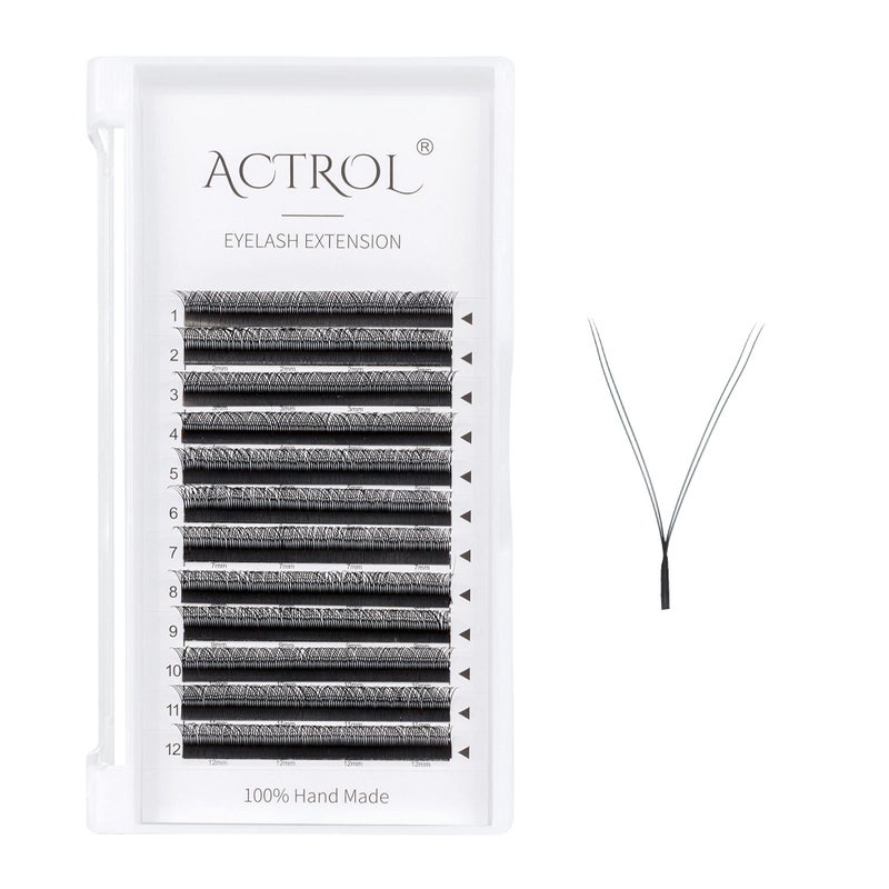 ACTROL YY Eyelashes Extension Lashes Black C Curl 007mm 9mm Lash Volume Extension Easy Fans 4D Y Shaped Premade Soft Eyelashes Supply
