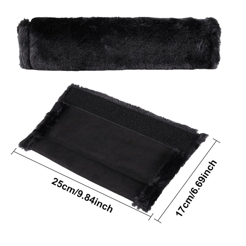 Redvant Car Seat Belt Shoulder Pads (Pack of 2) Car Safety Belt Soft Pad Cover for Comfortable Driving, Universal Fit for All Cars and Backpack ((Black, Pack of 2)) - Image 3