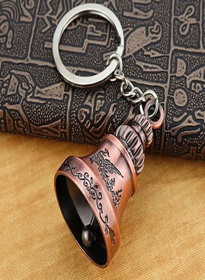 Mistazzo Guardian Bell Tibetan Style Metal Keychain Keyring for Bikes & Riders | Good Luck Protection Bell for Motorcycle & Scooty (Pack of 3) - Image 4