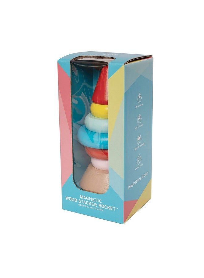 Manhattan Toy Manhattan Toy Stacker Rocket Baby and Toddler 7 Piece Magnetic Wooden Stacking Toy Set - Image 4