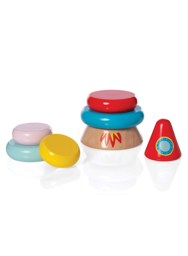 Manhattan Toy Manhattan Toy Stacker Rocket Baby and Toddler 7 Piece Magnetic Wooden Stacking Toy Set - Image 2
